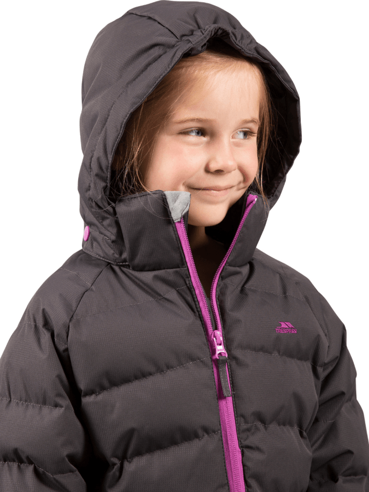 Trespass Koksgrå Amira Pige Dynejakke 3 - 4 år Trespass