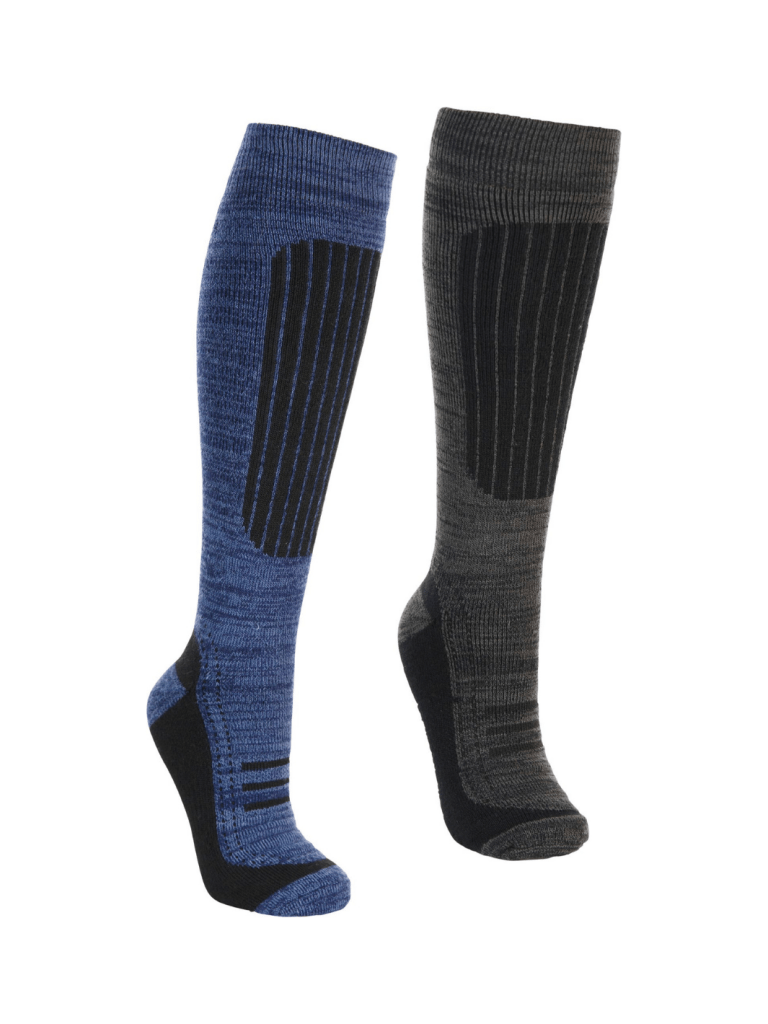 Trespass Mørkeblå Og Mørkegrå Langdon Unisex Skisokker 2 Pack 37 - 41 Trespass