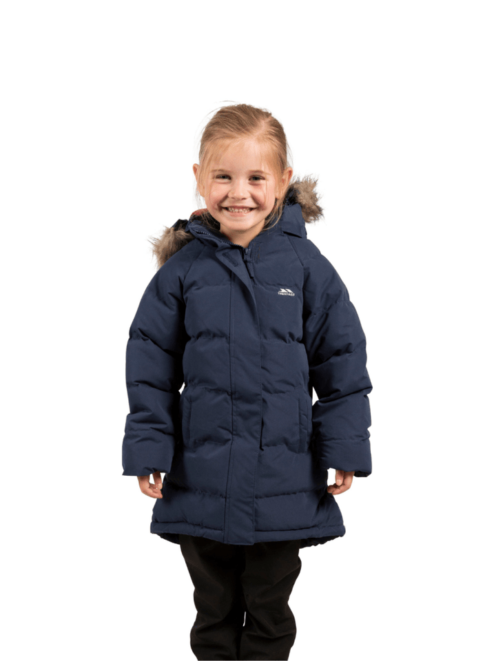 Trespass Mørkeblå Unique Pige Dynejakke 3 - 4 år Trespass