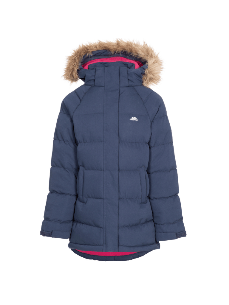 Trespass Mørkeblå Unique Pige Dynejakke 3 - 4 år Trespass