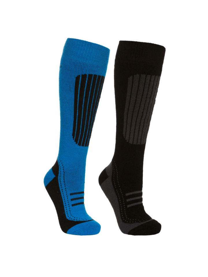 Trespass Sort Og Blå Langdon Unisex Skisokker 2 Pack 37 - 41 Trespass