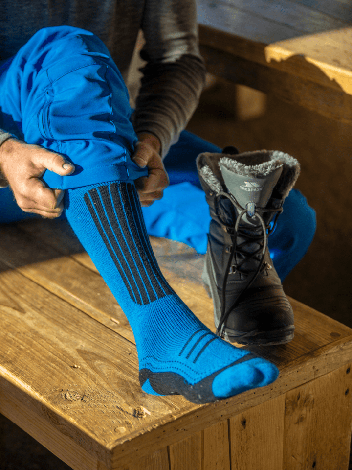 Trespass Sort Og Blå Langdon Unisex Skisokker 2 Pack 37 - 41 Trespass