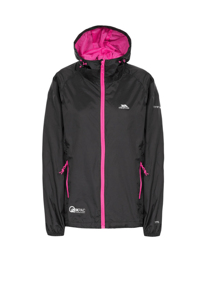 Trespass Sort Qicpac Dameregnjakke Sort Trespass