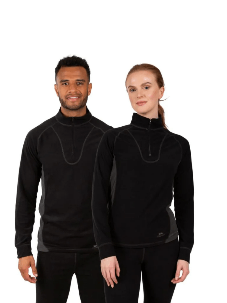 Trespass Sort Thriller Unisex Fleece Skiundertøj XXS Trespass