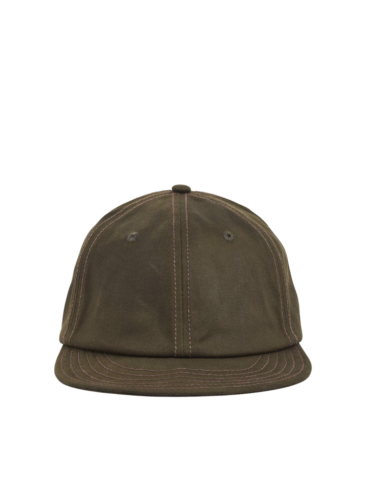 UPFRONT ENZO Japanese Worker Cap i mørk armygrøn med klassisk worker-design i 100% bomuld.