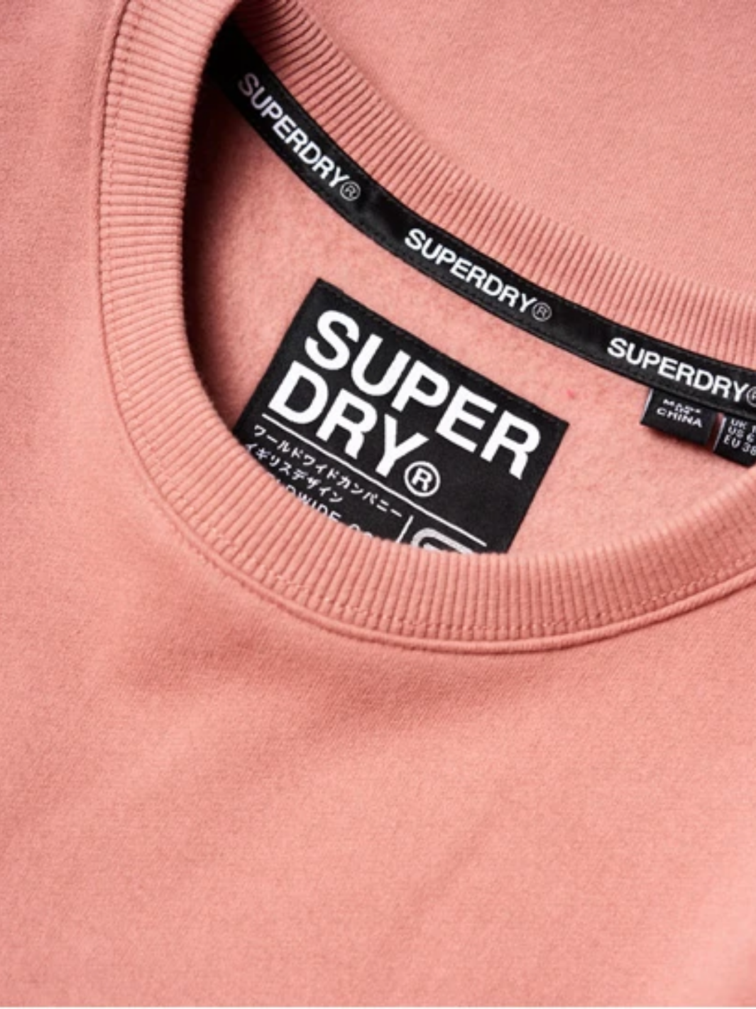 Rosa Superdry Dame Crew Neck Sweat Shirt