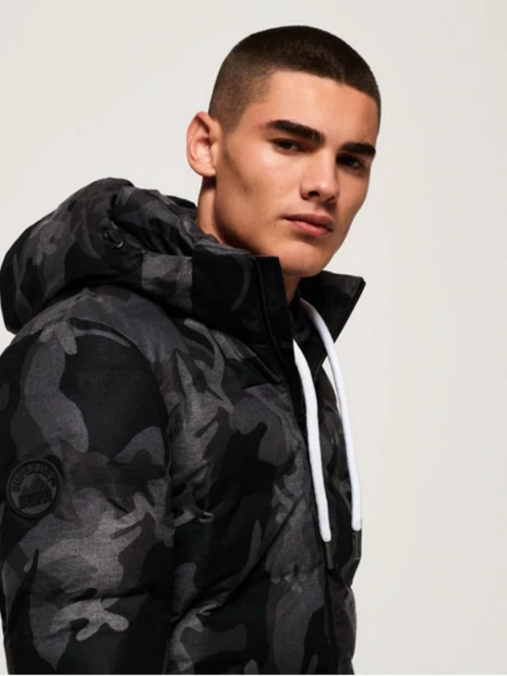 Sort/Grå  Superdry Puffer Herre Camo Jakke