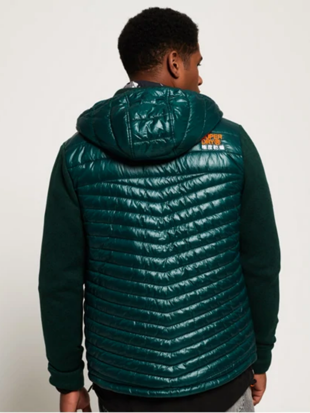 Grøn Superdry jakke med strikkede ærmer