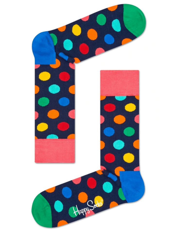 4 - Pack Prikket Happy Socks Gaveæske Til Ham 41 - 46 Happy Socks
