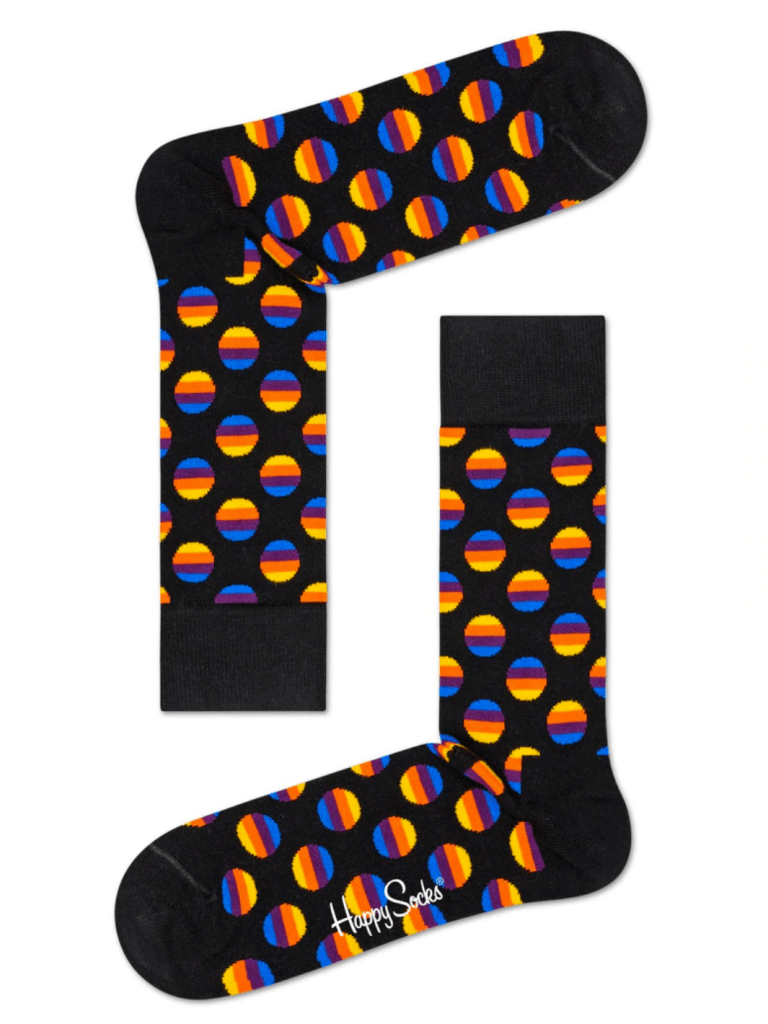 4 - Pack Prikket Happy Socks Gaveæske Til Ham 41 - 46 Happy Socks
