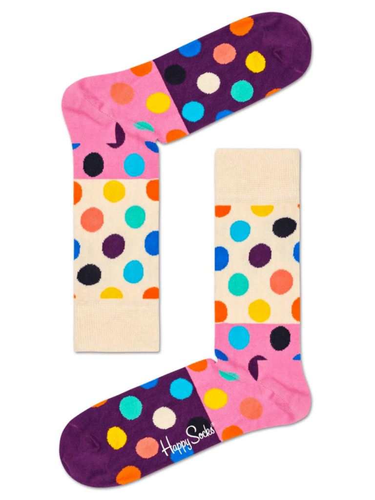 4 - Pack Prikket Happy Socks Gaveæske Til Ham 41 - 46 Happy Socks