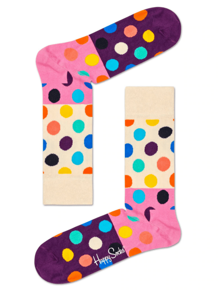 4 - Pack Prikket Happy Socks Gaveæske Til Ham 41 - 46 Happy Socks