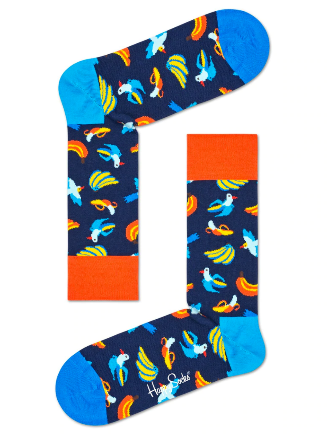 Mørkeblå Happy Socks Banana Bird Sok Til Ham & Hende