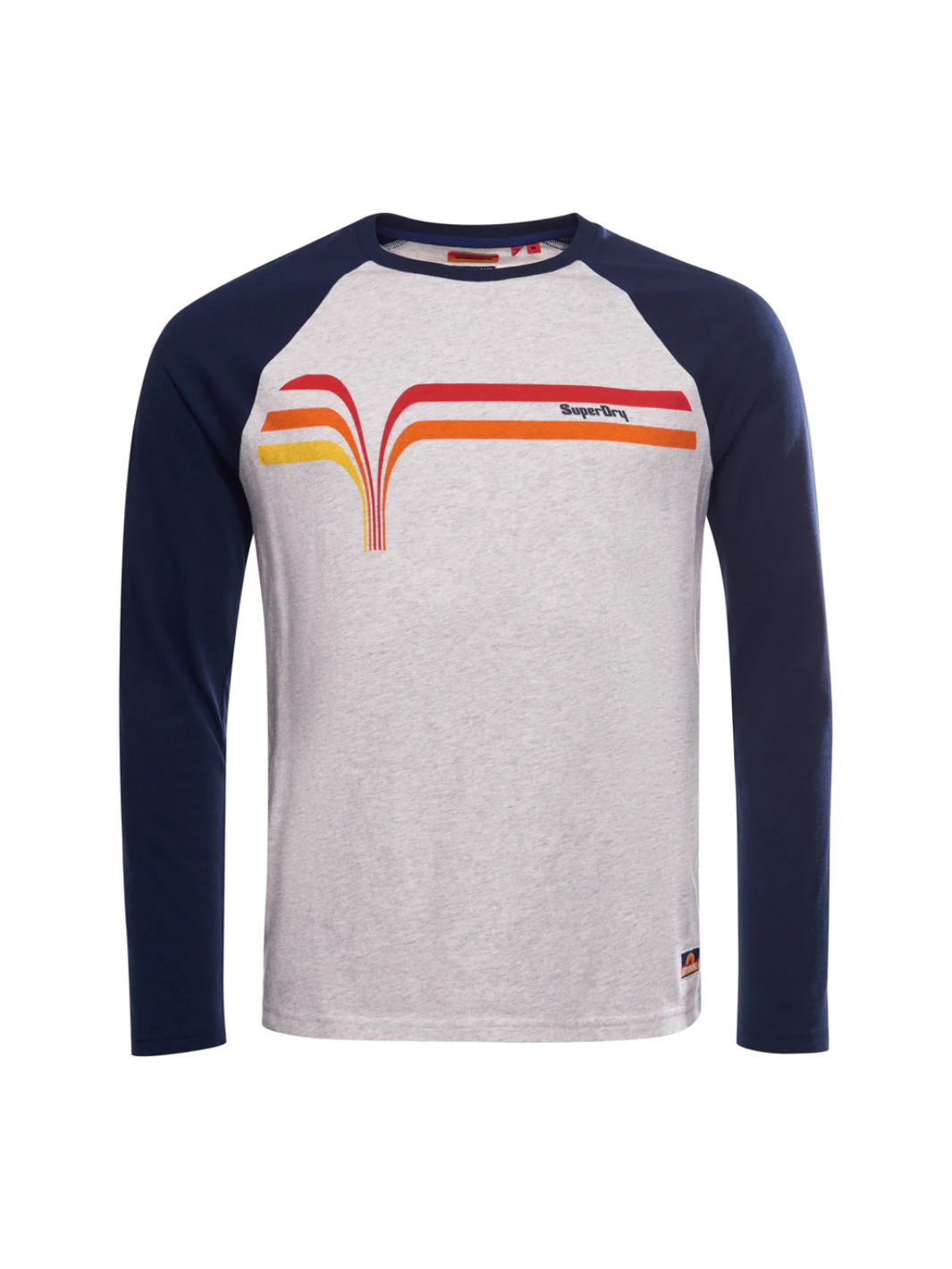 Grå-Blå Superdry Cali Surf Langærmet Herre Baseball T-Shirt