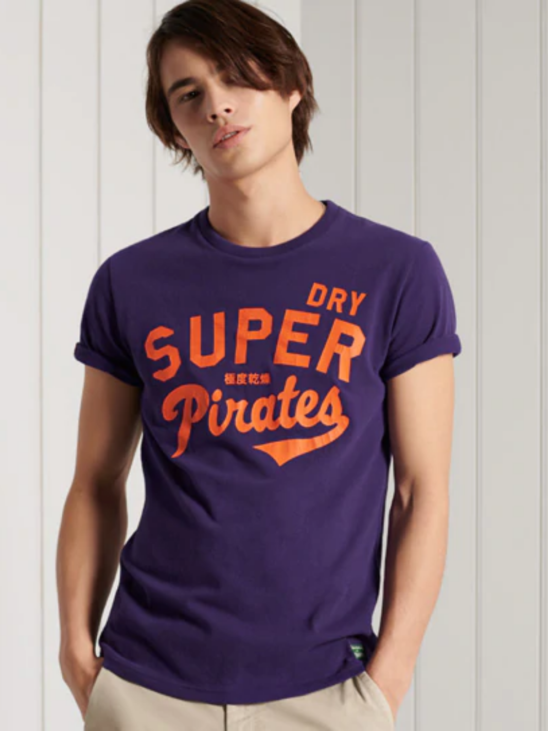 Lilla Superdry Collegiate Graphic Herre T-Shirt