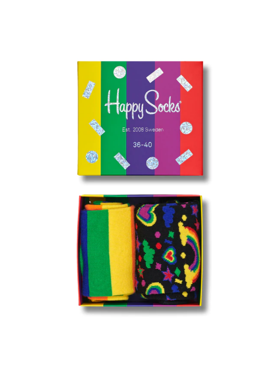 Happy Socks Pride 2-Pack Gaveæske Til Hende