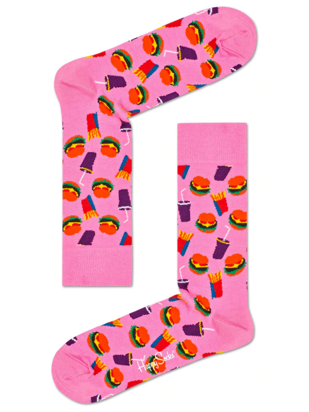 Pink Happy Socks Hamburger Sok Til Ham