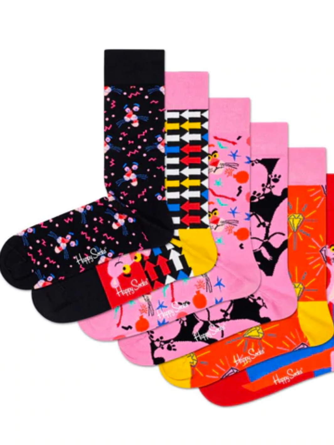 6-Pack Happy Socks Pink Panther Gaveæske Til Ham