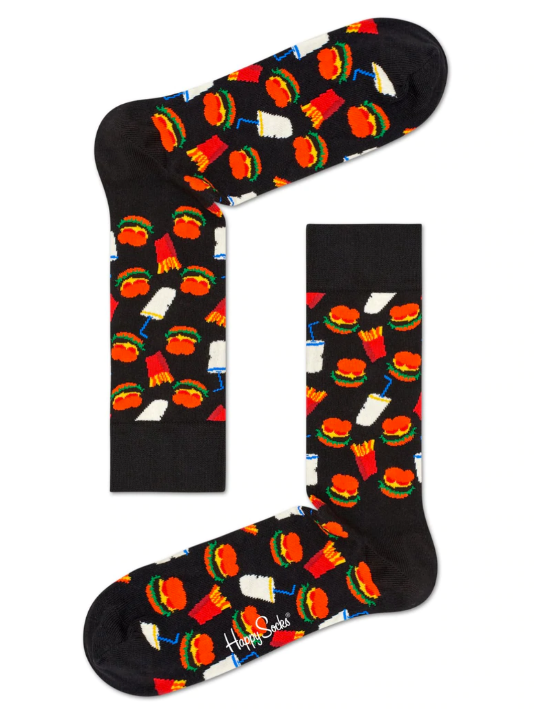 Sort Happy Socks Hamburger Sock Til Ham & Hende