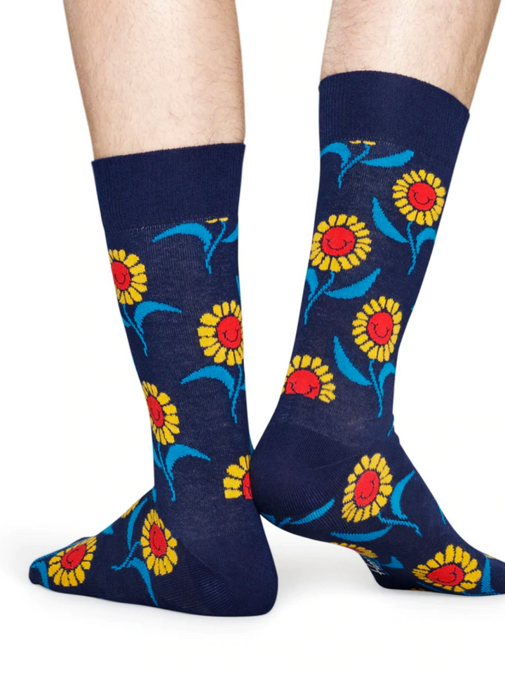 Blå Blomstret Happy Socks
