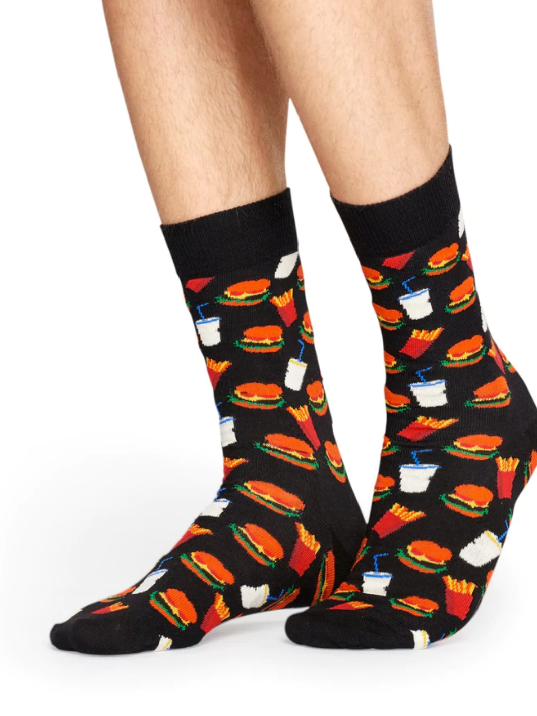 Sort Happy Socks Hamburger Sock Til Ham & Hende