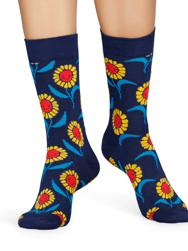 Blå Blomstret Happy Socks