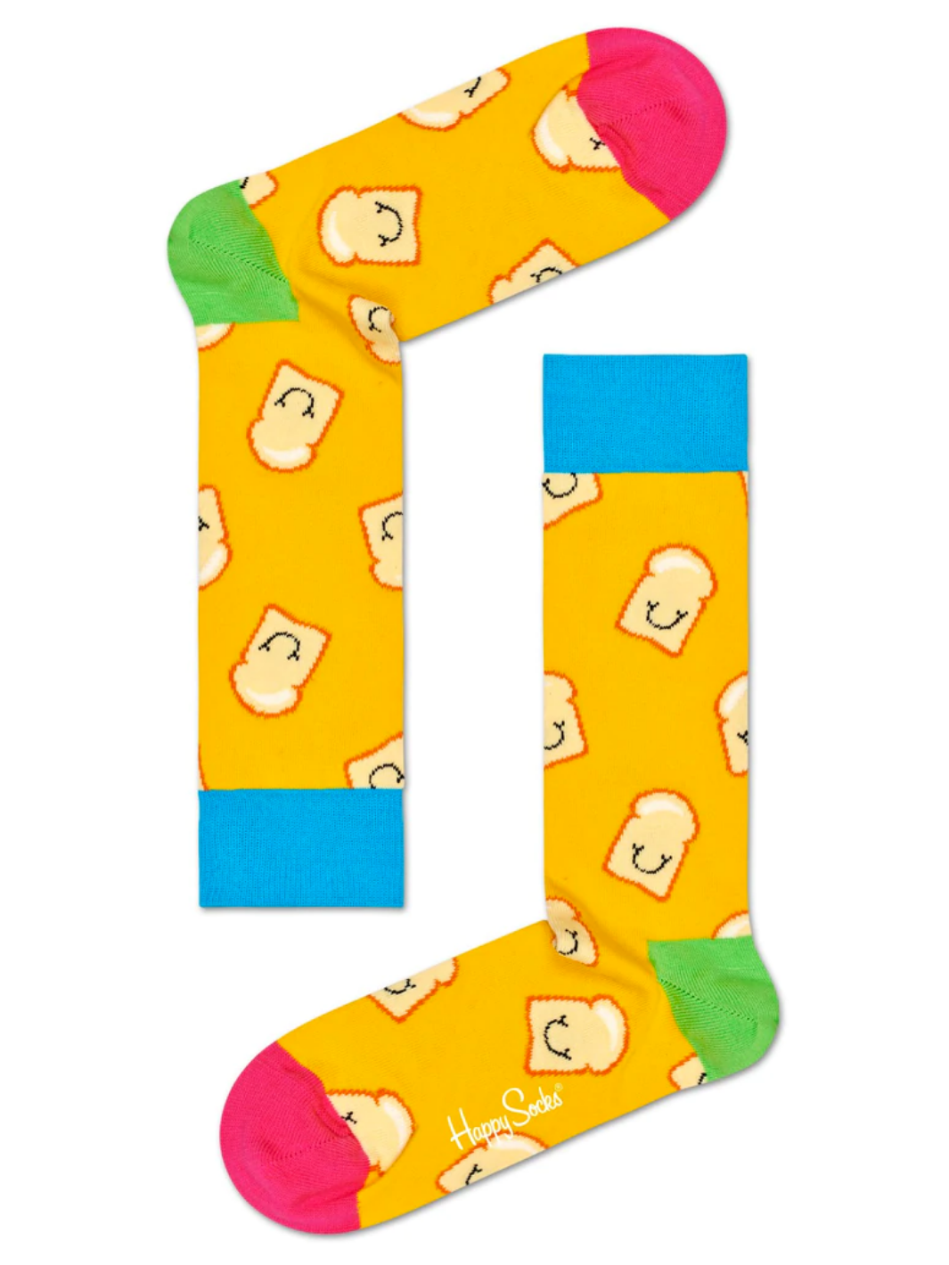 Orange Happy Socks Med Toast Motiver Til Ham & Hende