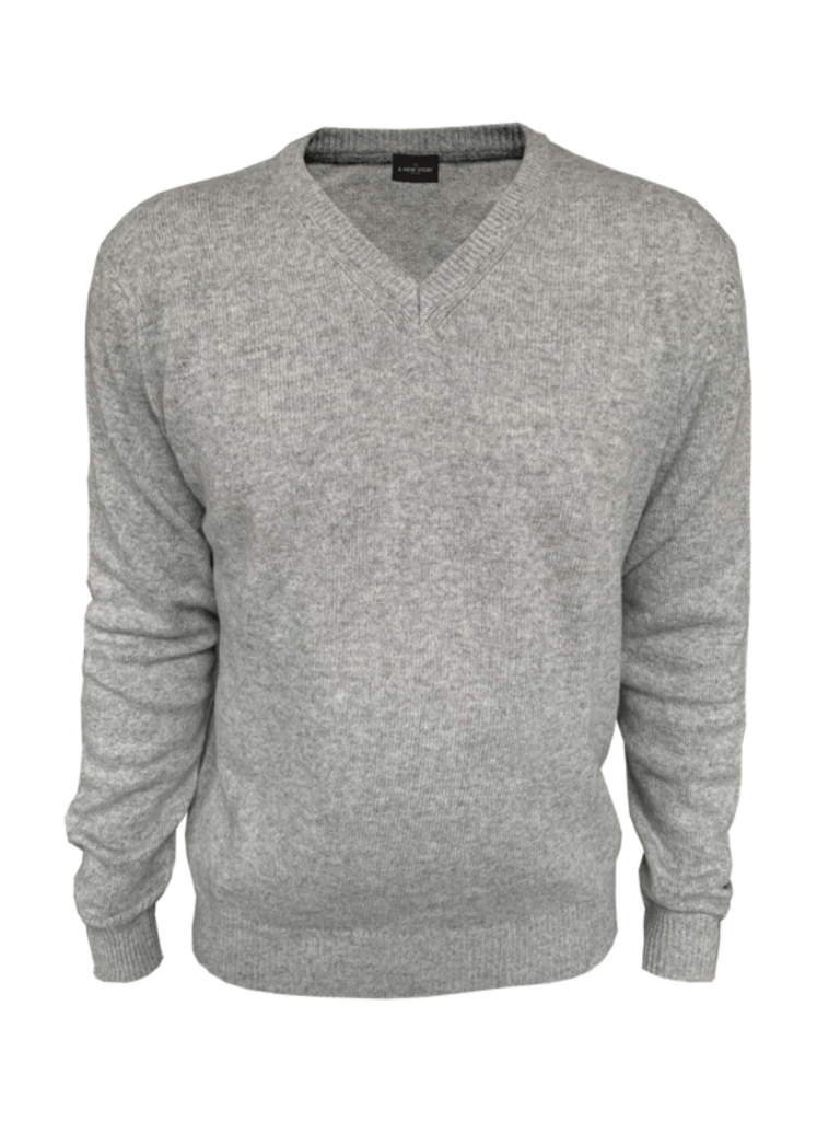A New Story Lys grå V - Neck Lambswool Strik S A New Story