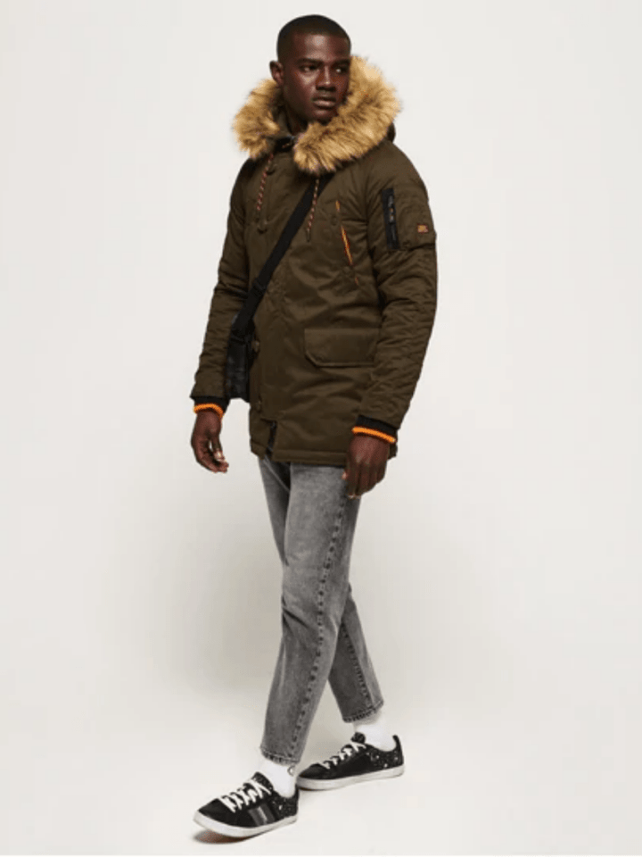 Armygrøn Superdry Herre SDX Parka Jakke S Superdry