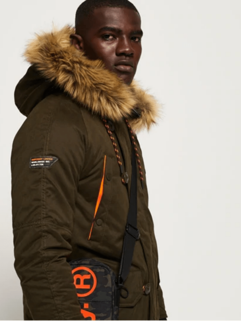 Armygrøn Superdry Herre SDX Parka Jakke S Superdry