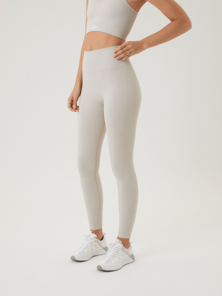 Beige Björn Borg High Waist Rib Tights S/M Björn Borg