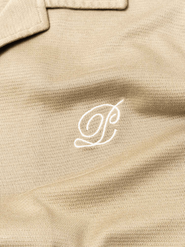 Beige Palapse Camp Collar Herre Skjorte XS Palapse