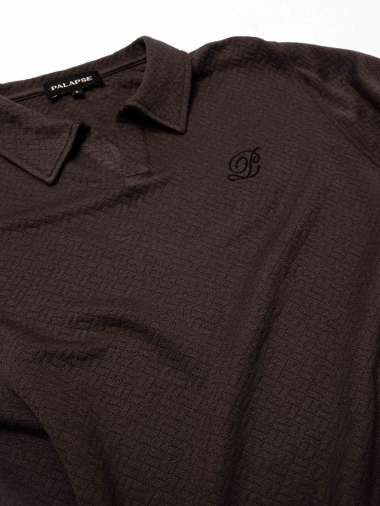 Brun Mønstret Langærmet Palapse Polo XS Palapse