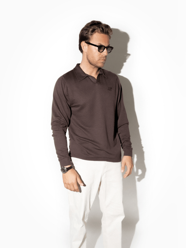 Brun Mønstret Langærmet Palapse Polo XS Palapse