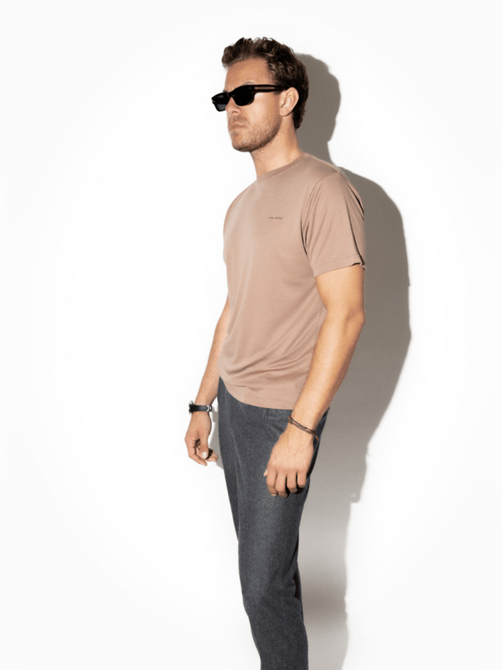 Camel Farvet Palapse Lyocell T-Shirt XS Palapse