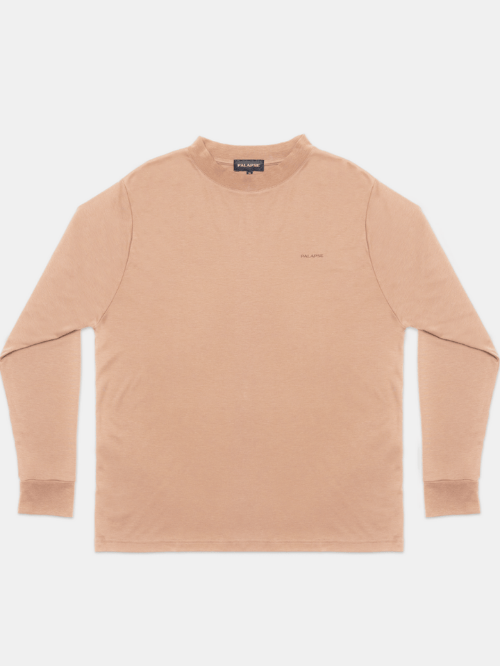 Camelfarvet Langærmet Palapse Lyocell Herre T-Shirt XS Palapse