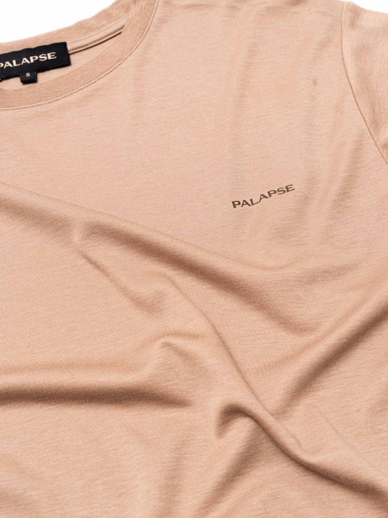 Camelfarvet Langærmet Palapse Lyocell Herre T-Shirt XS Palapse