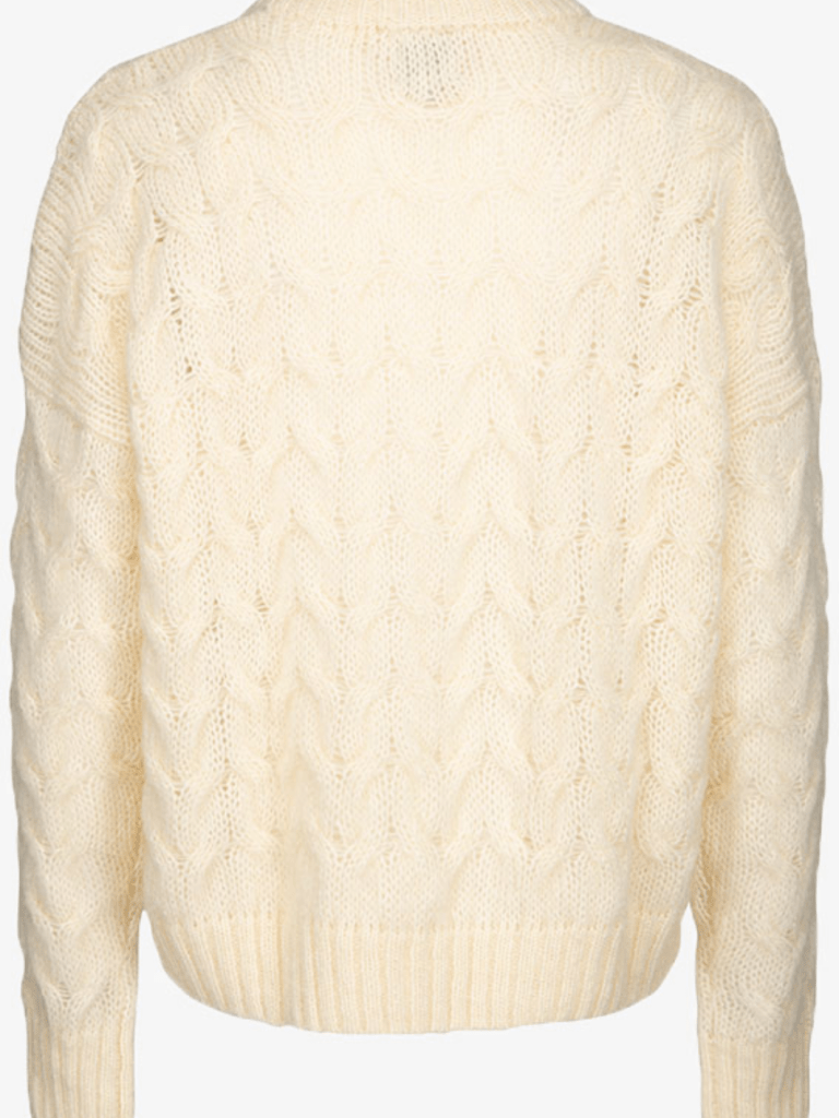 Cremefarvet Månestråle Mohair Kabel Strik 0 Månestråle