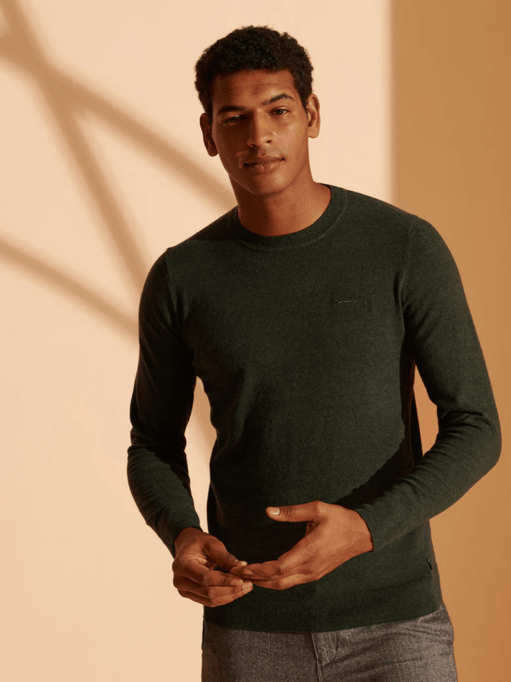 Grøn Superdry Rundhalset Herre Strik M Superdry
