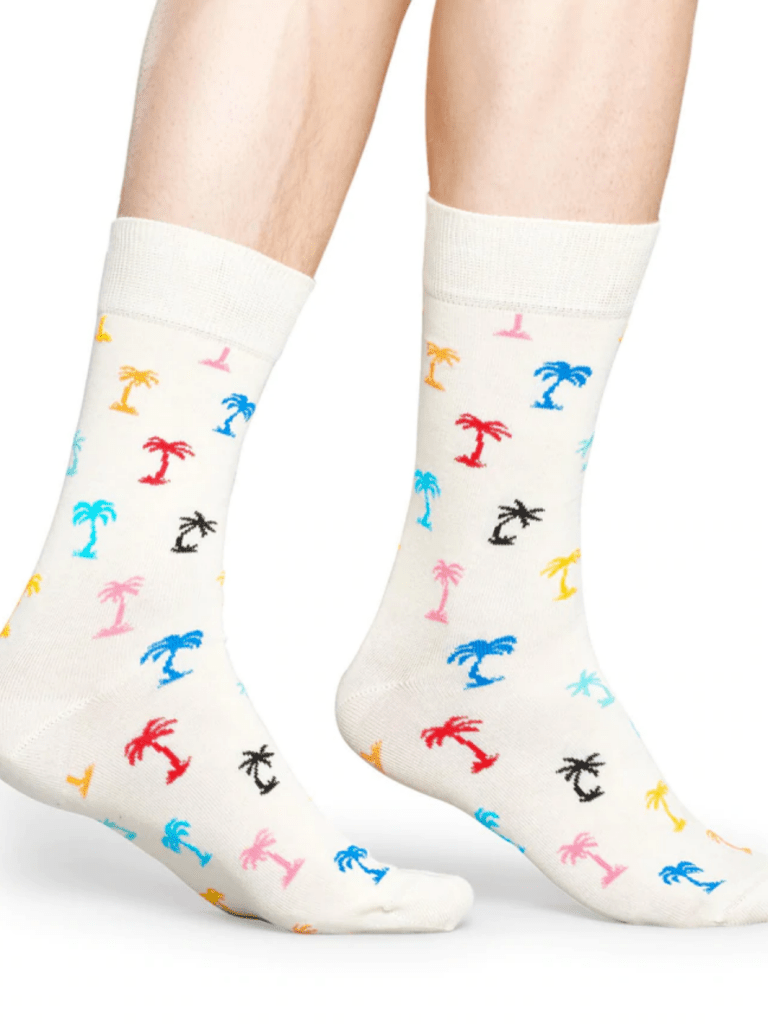 Hvid Happy Socks Palm Beach Sok Til Ham 41 - 46 Happy Socks