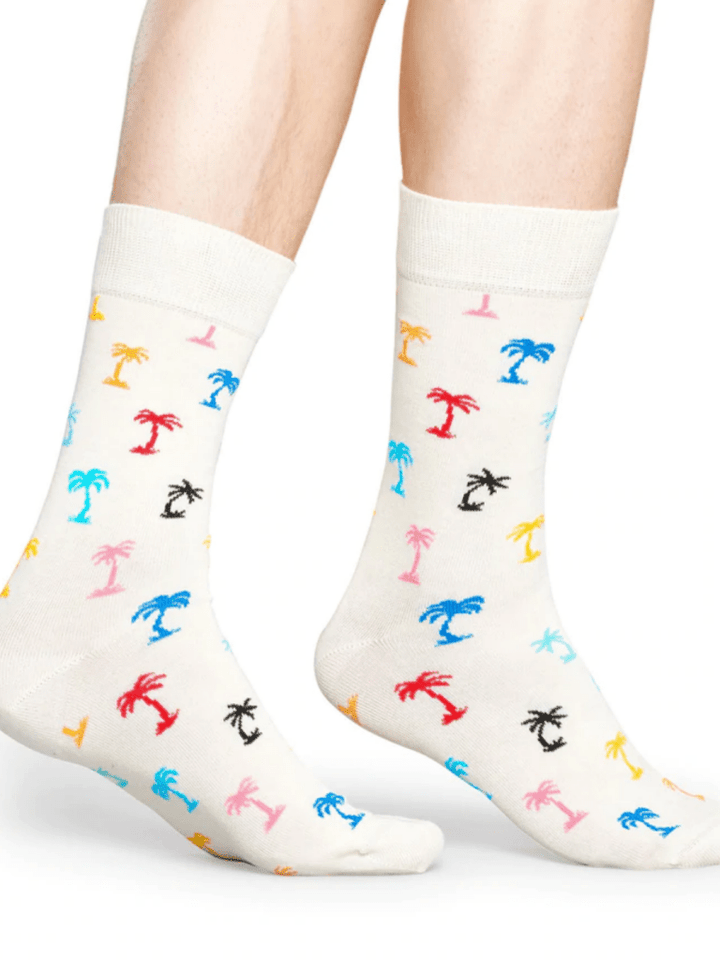Hvid Happy Socks Palm Beach Sok Til Ham 41 - 46 Happy Socks