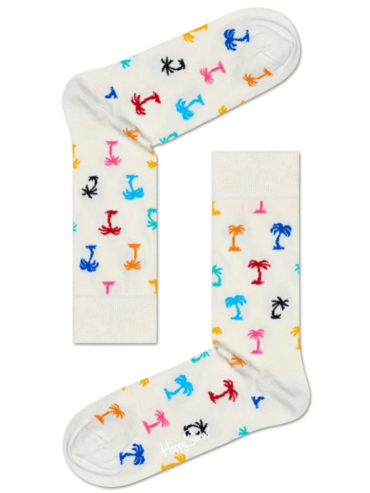 Hvid Happy Socks Palm Beach Sok Til Ham 41 - 46 Happy Socks