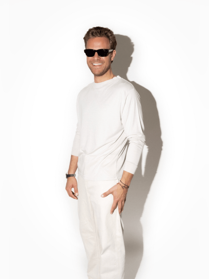 Langærmet Sandfarvet Palapse Lyocell Herre T-Shirt XS Palapse