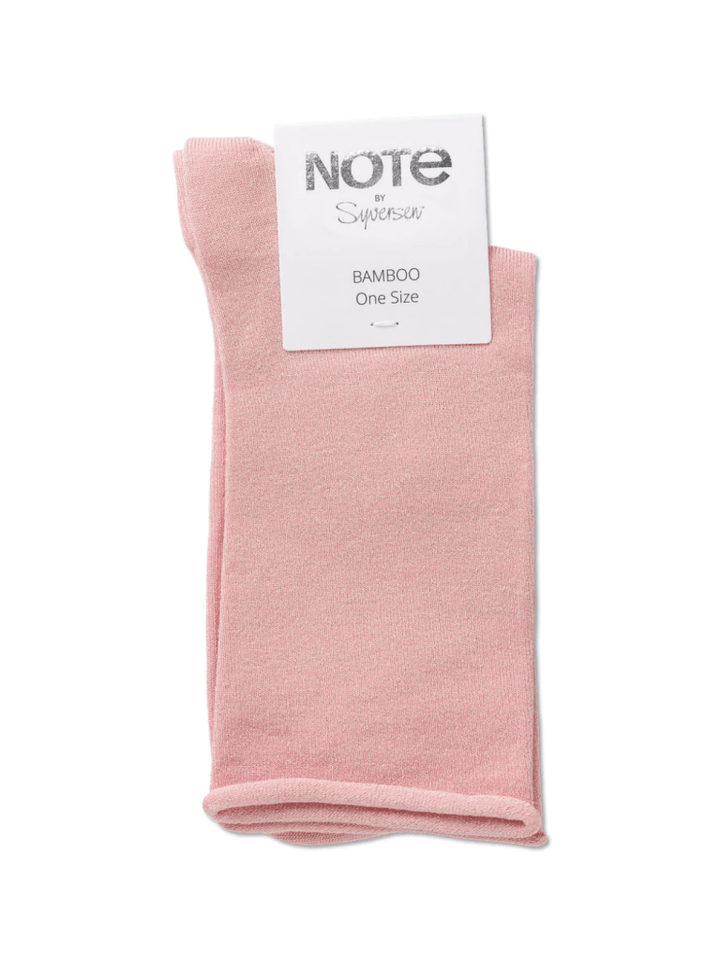 Lyserød Note Dame Roll Down Strømpe One Size ( 36 - 41 ) Note