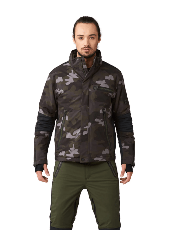 Mens Biker Jacket 48 SOS Black Snow