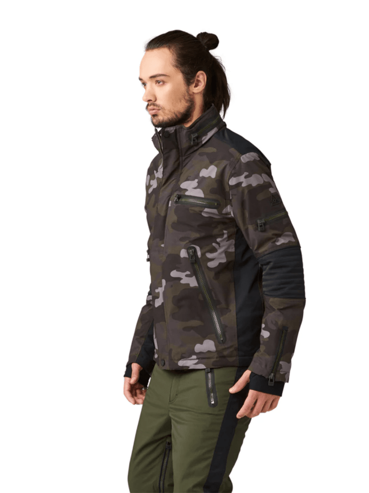 Mens Biker Jacket 48 SOS Black Snow