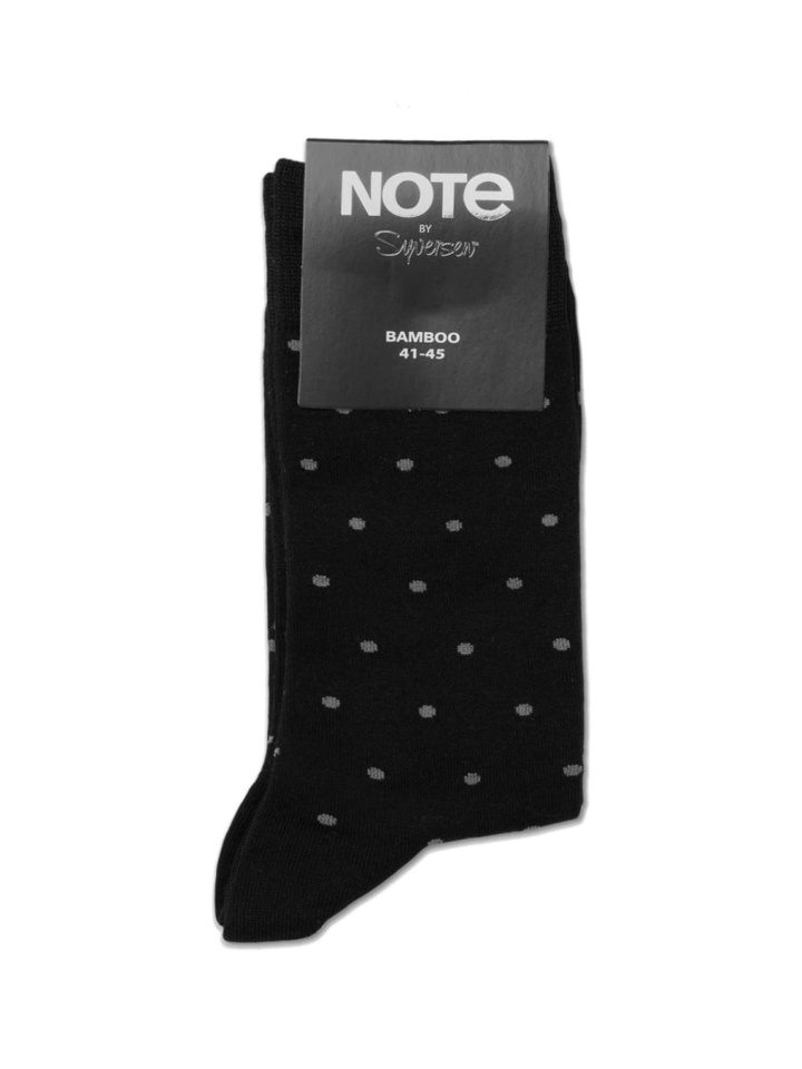 Prikket Sort Note Bambus Sok 41 - 45 Note