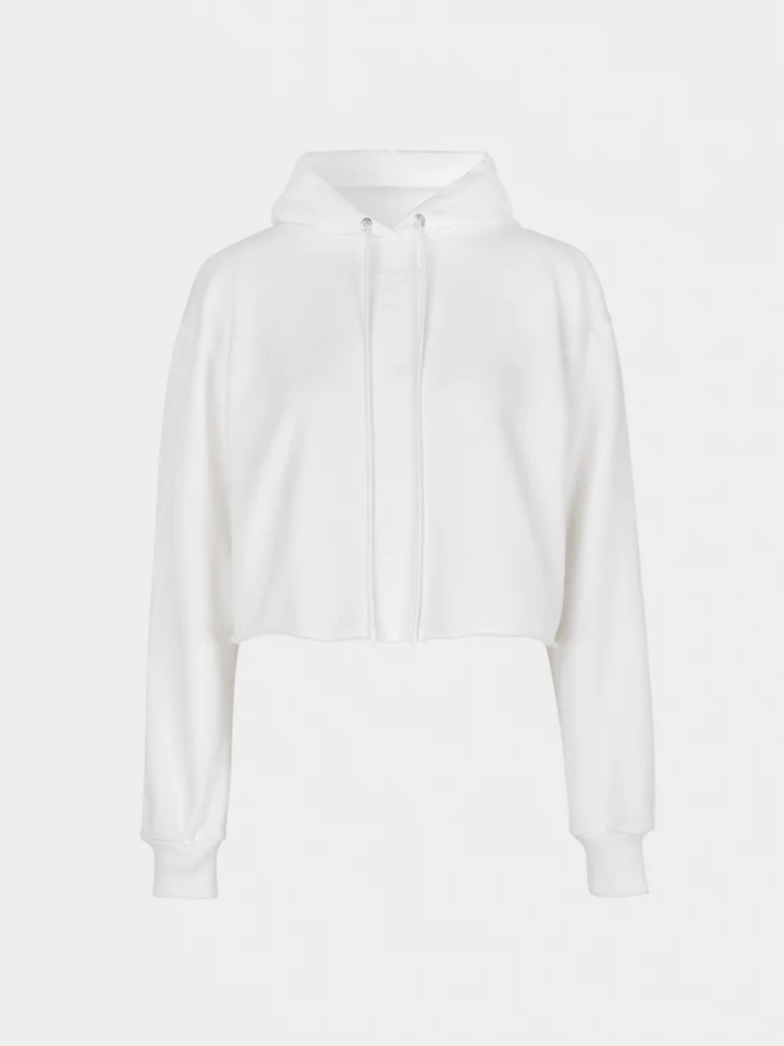 Råhvid Kort SOS Dame Hættetrøje Med Snortræk XS SOS Black Snow