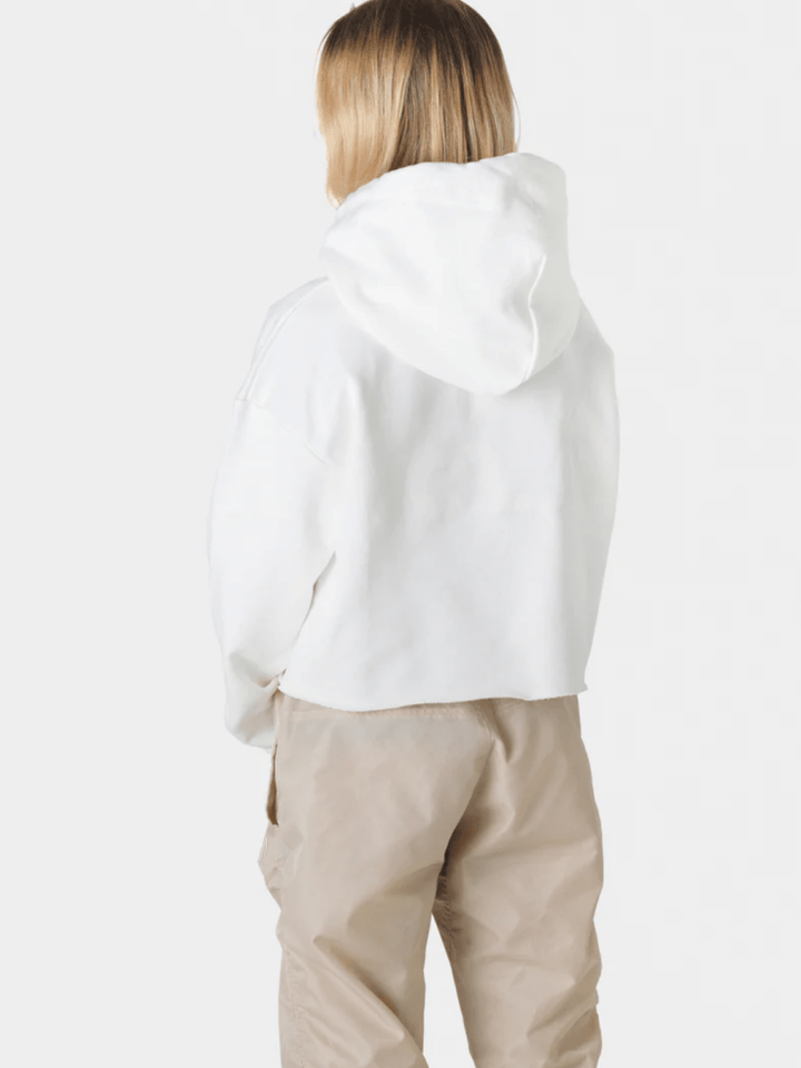 Råhvid Kort SOS Dame Hættetrøje Med Snortræk XS SOS Black Snow