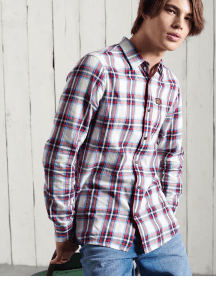 Rød Superdry Workwear Skjorte S Superdry